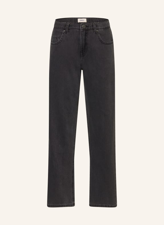 ONLY Straight Fit Jeans Washed Black/HEART EMBROIDERY