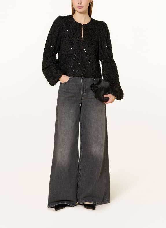Y.A.S. Blouse ASSERALA met pailletten ZWART