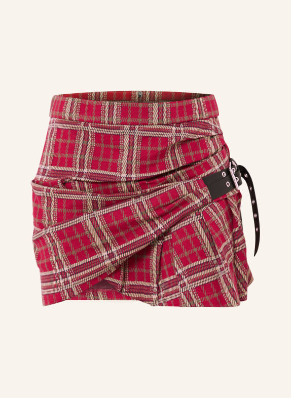 ISABEL MARANT Jerseyrock GISEN in Wickeloptik ROT / BEIGE / SCHWARZ