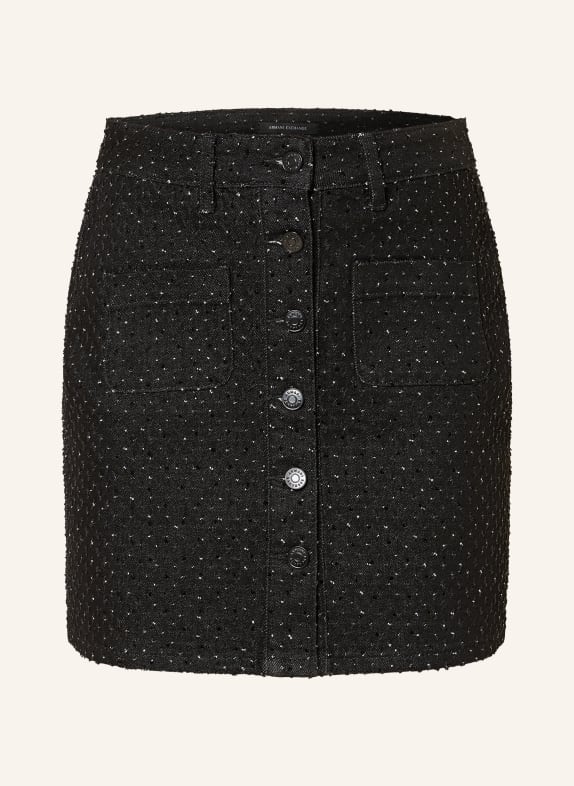 ARMANI EXCHANGE Jeansrock mit Schmucksteinen SCHWARZ