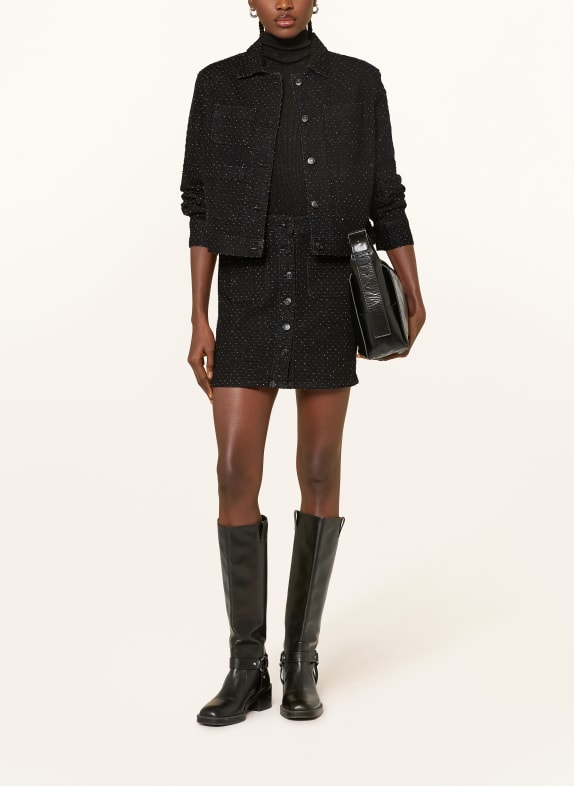 ARMANI EXCHANGE Jeansrok met sierstenen ZWART