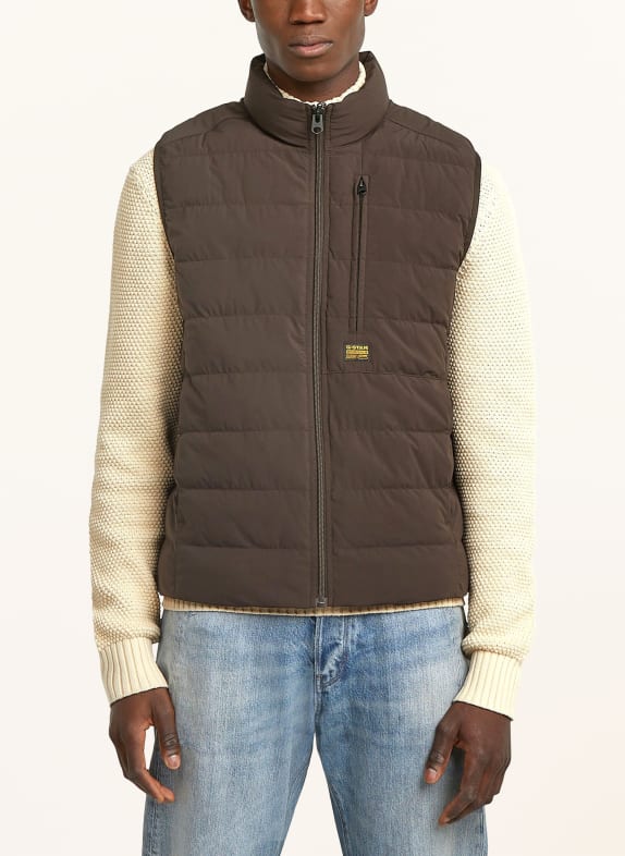 G-Star Steppend vest FOUNDATION LINER MARRON FONCÉ