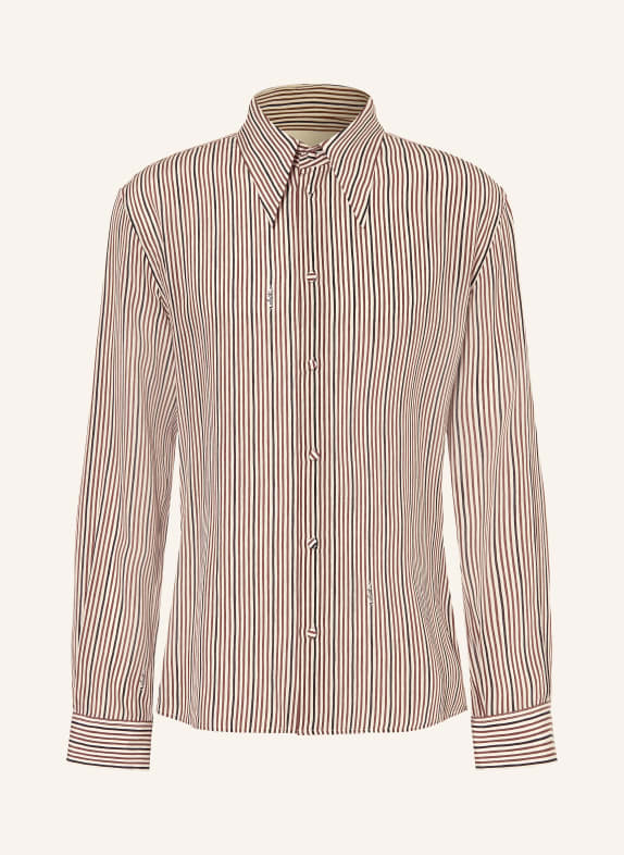 VALENTINO Seidenhemd Regular Fit CREME / BRAUN / SCHWARZ