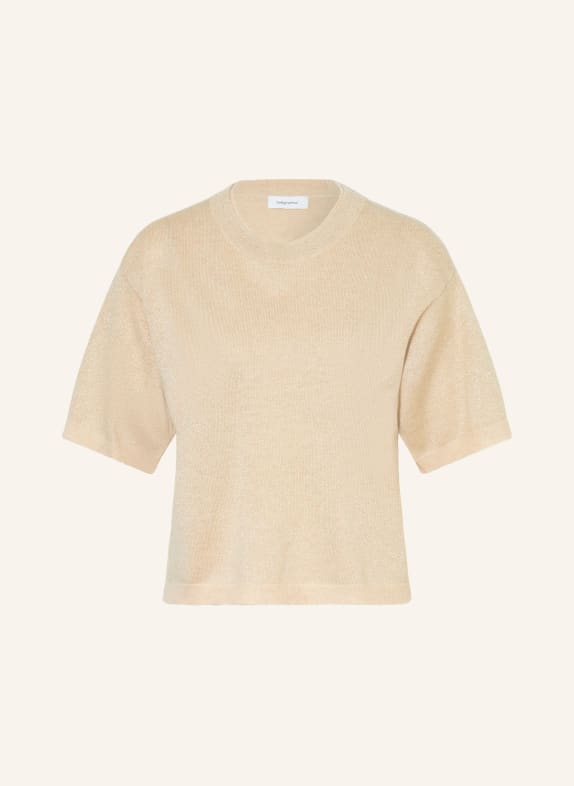 darling harbour Strickshirt aus Cashmere mit Glitzergarn Sand Melange