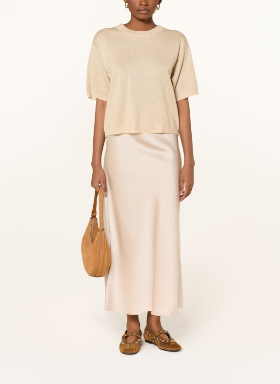 darling harbour Strickshirt aus Cashmere mit Glitzergarn Sand Melange