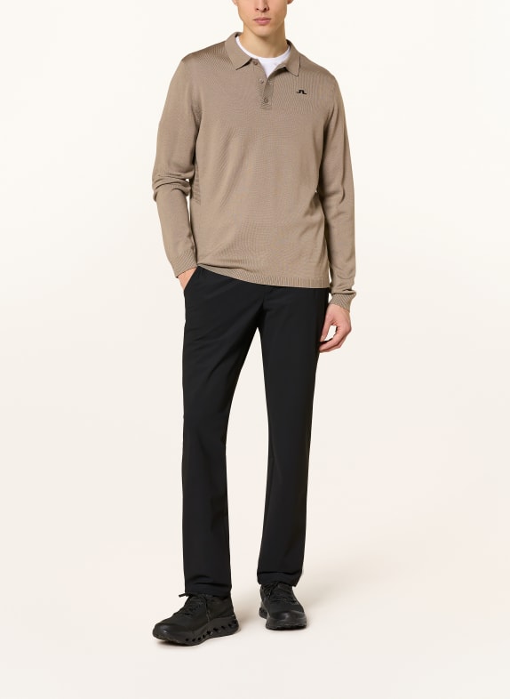 J.LINDEBERG Gebreid poloshirt TAUPE