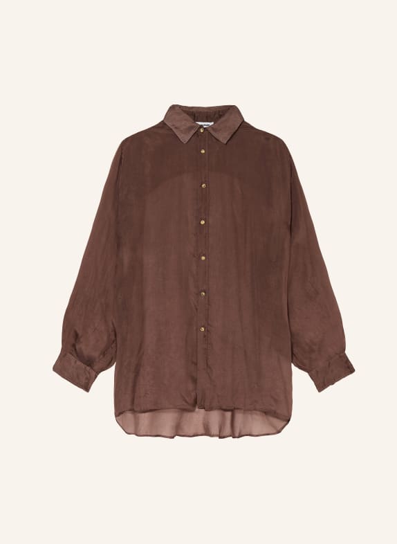 DARKPARK Hemdbluse KEANU aus Seide DUNKELBRAUN