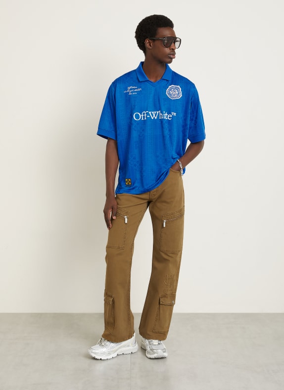 Off-White Jersey polo shirt LION NATION BLUE / WHITE