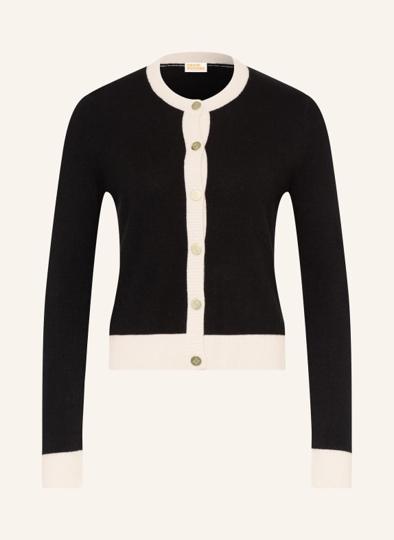 FROM FUTURE Strickjacke aus Cashmere SCHWARZ / CREME