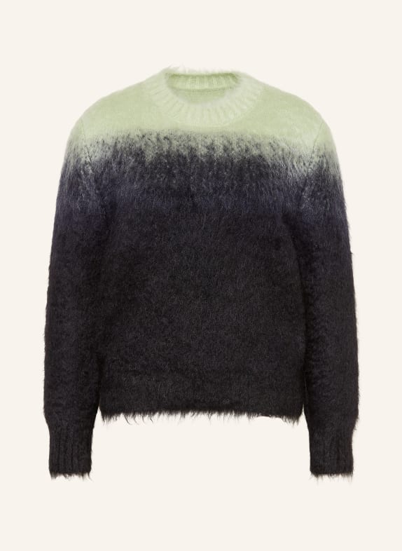 JIL SANDER Pullover mit Mohair SCHWARZ / MINT / DUNKELBLAU