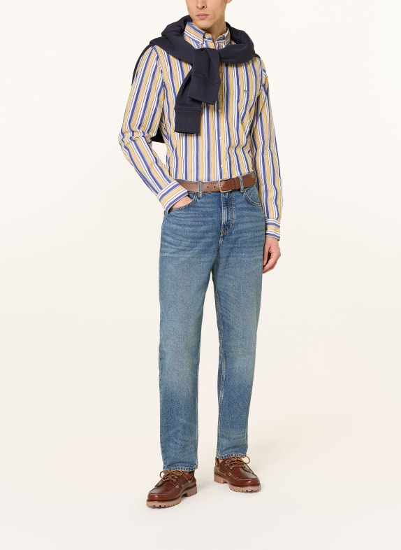 GANT Overhemd Regular Fit GEEL / BLAUW / WIT
