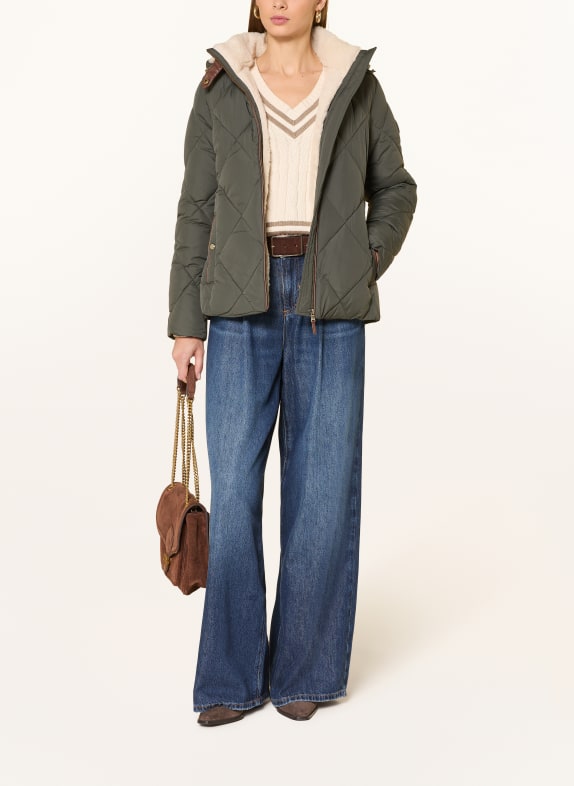LAUREN RALPH LAUREN Steppjacke mit abnehmbarer Kapuze OLIV