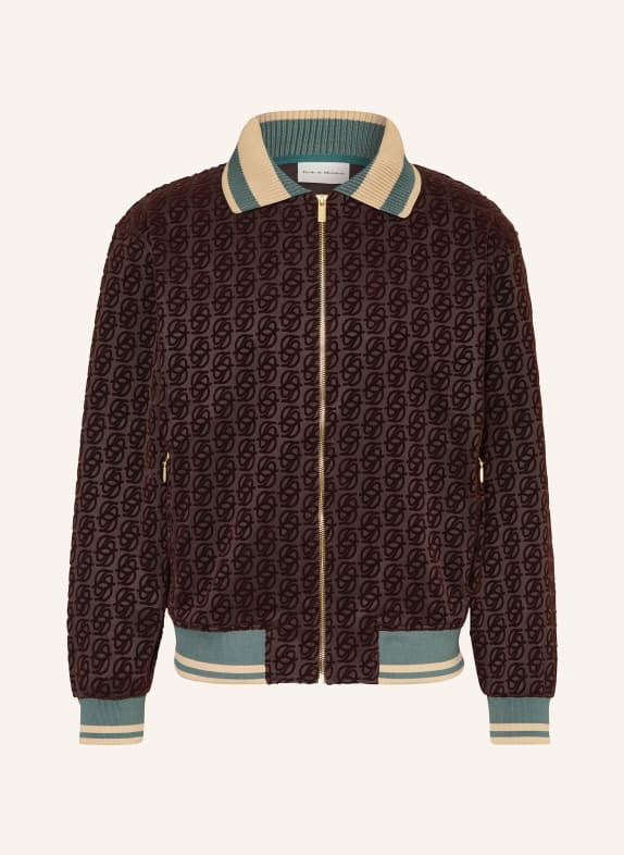 DRÔLE DE MONSIEUR LA VESTE SURVÊTEMENT MONOGRAMME sweatshirt jacket DARK BROWN / BEIGE / TEAL