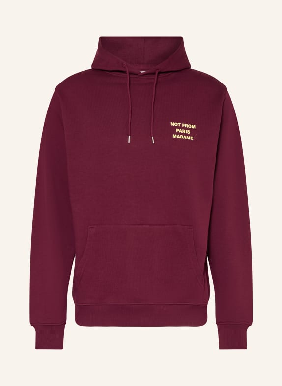 DRÔLE DE MONSIEUR Hoodie LE HOODIE SLOGAN DARK RED / ECRU
