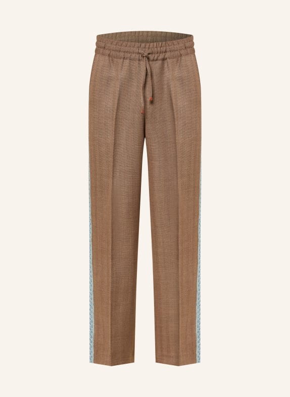 DRÔLE DE MONSIEUR Hose LE PANTALON CHEVRON Regular Fit CAMEL / DUNKELBRAUN / HELLBLAU