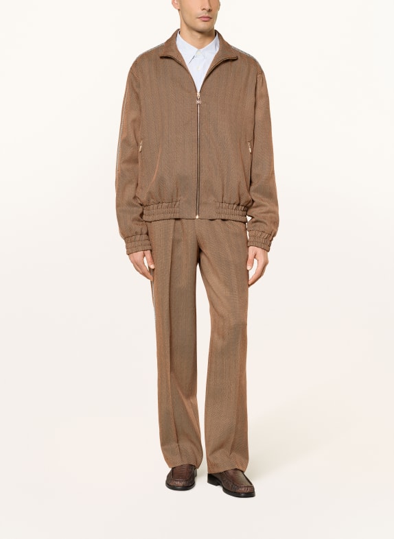 DRÔLE DE MONSIEUR Blouson met galonstrepen CAMEL / MARRON FONCÉ / LICHTBLAUW