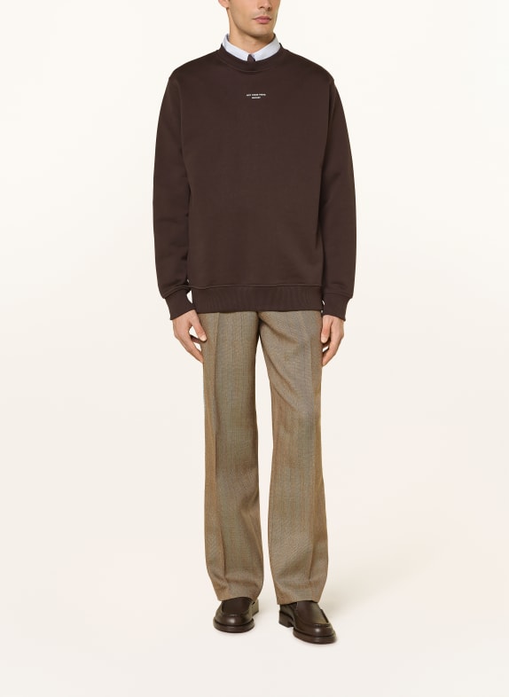 DRÔLE DE MONSIEUR sweatshirt MARRON FONCÉ / WIT