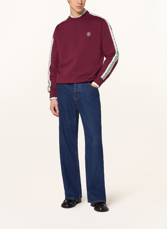 DRÔLE DE MONSIEUR Sweatshirt LE SWEATSHIRT TRESSES DONKERROOD / ROSE CLAIR / GROEN