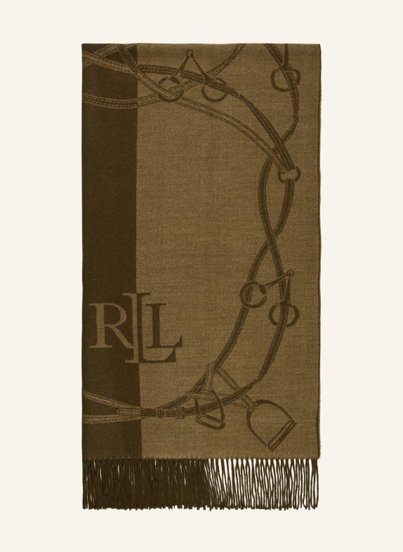 LAUREN RALPH LAUREN Schal DUNKELGRÜN / ECRU