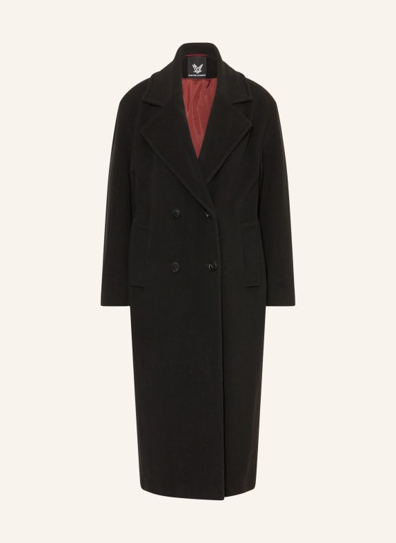 FUCHS SCHMITT vlněný kabát ČERNÁ