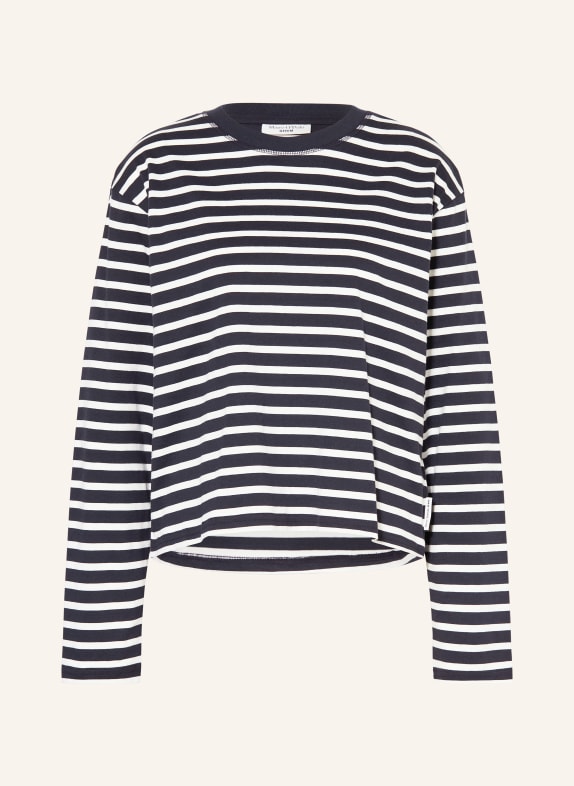 Marc O'Polo DENIM Longsleeve DUNKELBLAU / WEISS