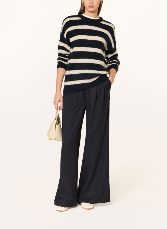 Marc O'Polo DENIM Marlene-broek met galonstrepen DONKERBLAUW / WIT