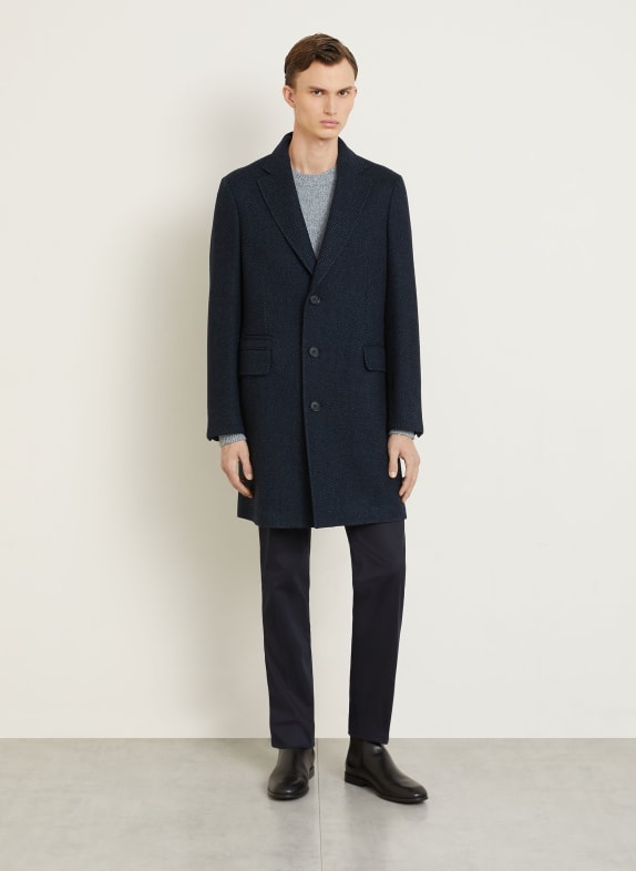 ZEGNA wollen jas BLAUW / ZWART