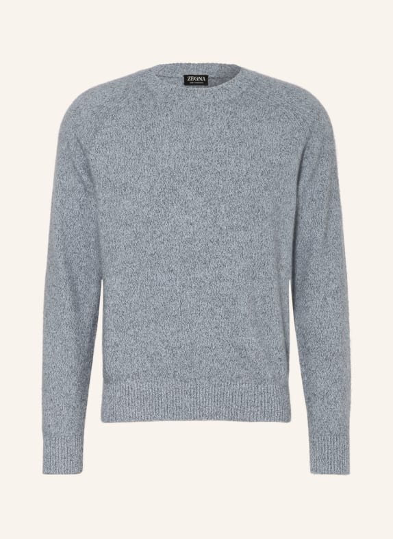 ZEGNA Cashmere-Pullover OASI HELLGRAU / BLAUGRAU / GRAU