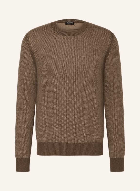 ZEGNA Cashmere-Pullover HELLBRAUN / BRAUN