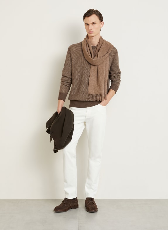 ZEGNA Kasjmier trui LICHTBRUIN / BRUIN