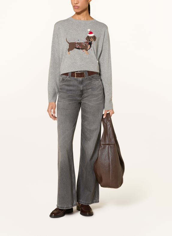darling harbour Trui met sierstenen GREY MELANGE