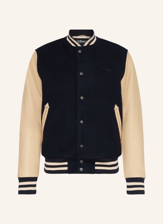 Schott NYC College-Jacke LC 8705X DUNKELBLAU / BEIGE