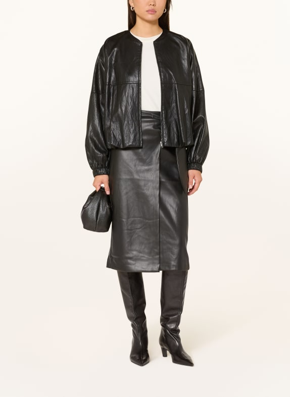 CARTOON Rock in Lederoptik SCHWARZ