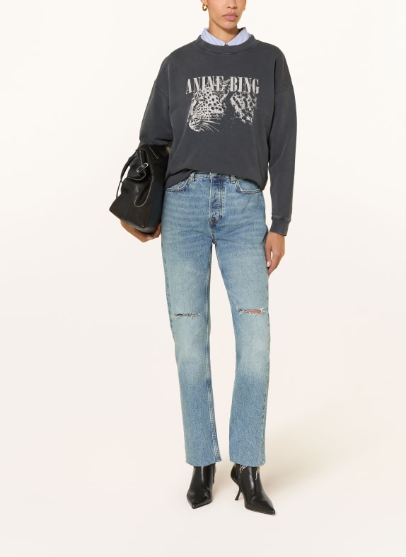 ANINE BING Rechte jeans BRUNO ANTIQUE DESTRUCTED BLUE ANTIQUE DESTRUCTED BLUE