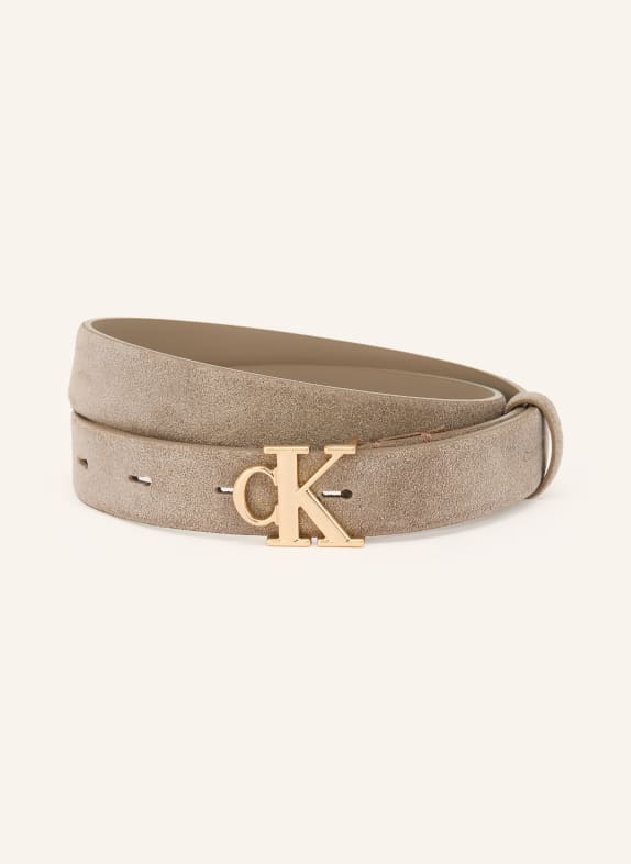 Calvin Klein Ledergürtel TAUPE / GOLD