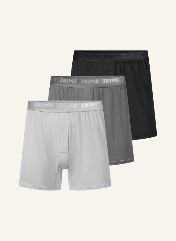 SKIMS 3er-Pack Boxershorts SKIMS STRETCH GUNMETAL MULTI