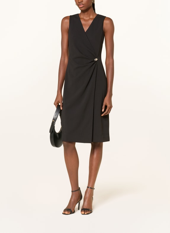 Calvin Klein Kleid in Wickeloptik SCHWARZ