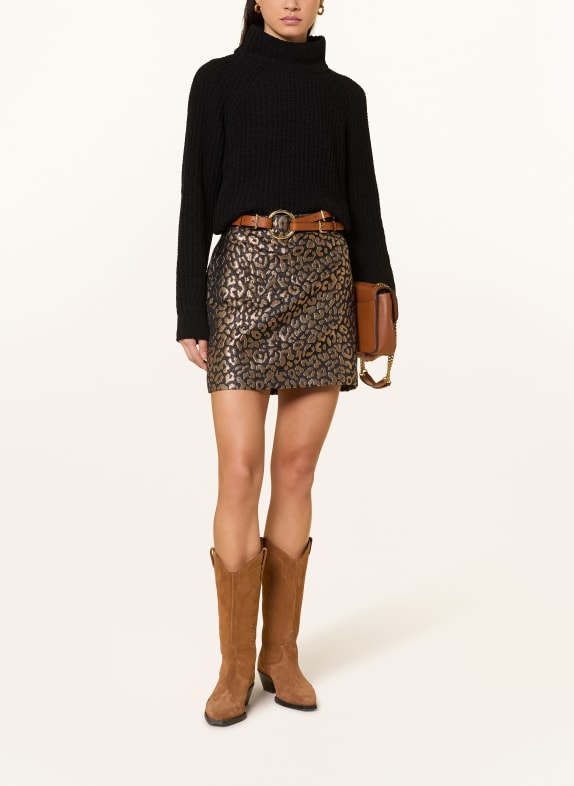 LAUREN RALPH LAUREN Jupe jacquard avec des fils pailletés NOIR / OR