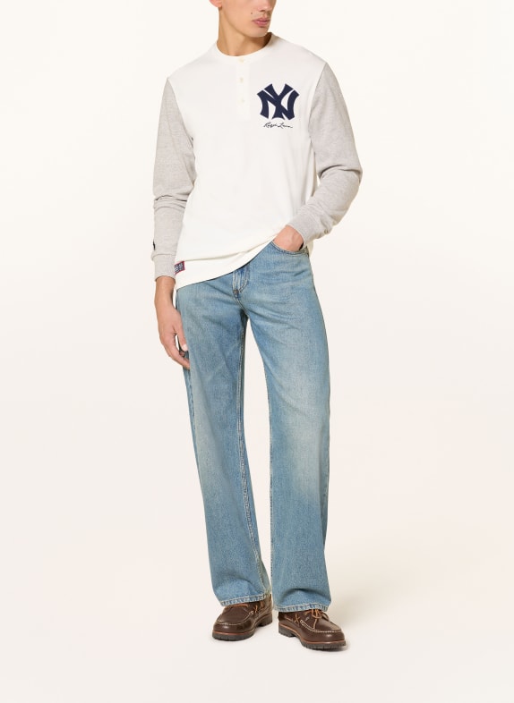 POLO RALPH LAUREN Longsleeve WIT / LICHTGRIJS / DONKERBLAUW