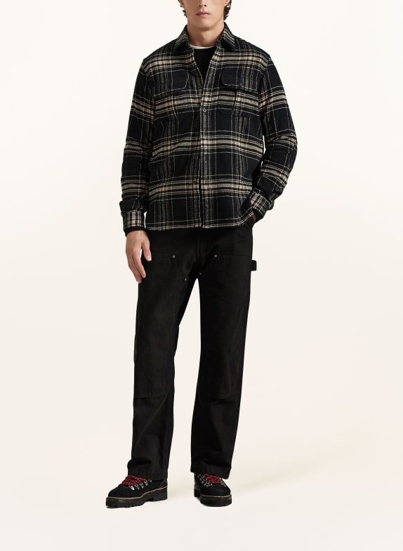 POLO RALPH LAUREN Flanellhemd Classic Fit SCHWARZ / CREME