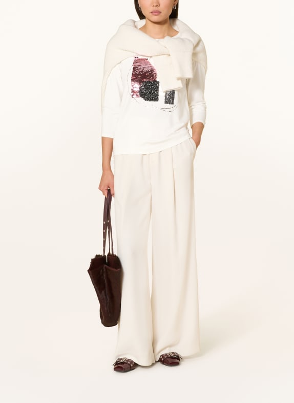 BETTY&CO Shirt met 3/4-mouwen en pailletten ECRU / VIEUX ROSE / DONKERGRIJS