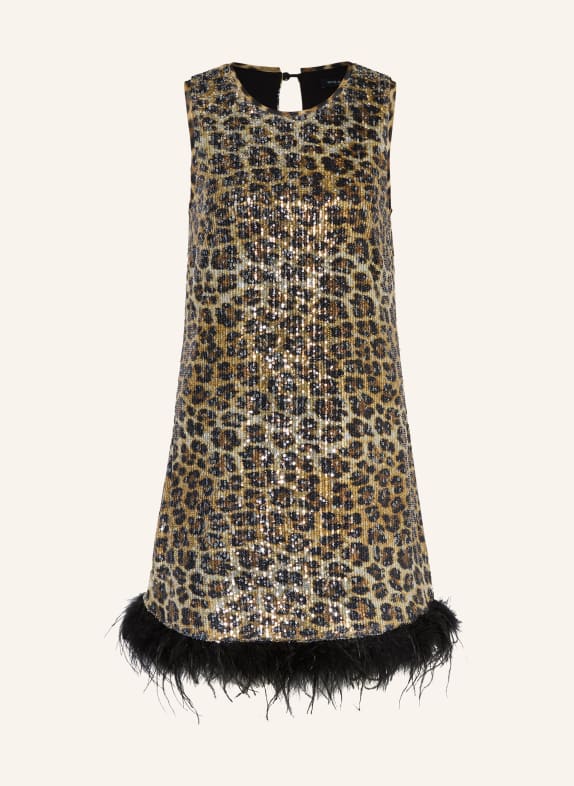 Ana Alcazar Cocktailkleid aus Mesh mit Pailletten HELLBRAUN / DUNKELBRAUN / SCHWARZ