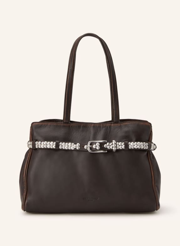 LIEBESKIND Torebka NORI z nitami CIEMNOBRĄZOWY