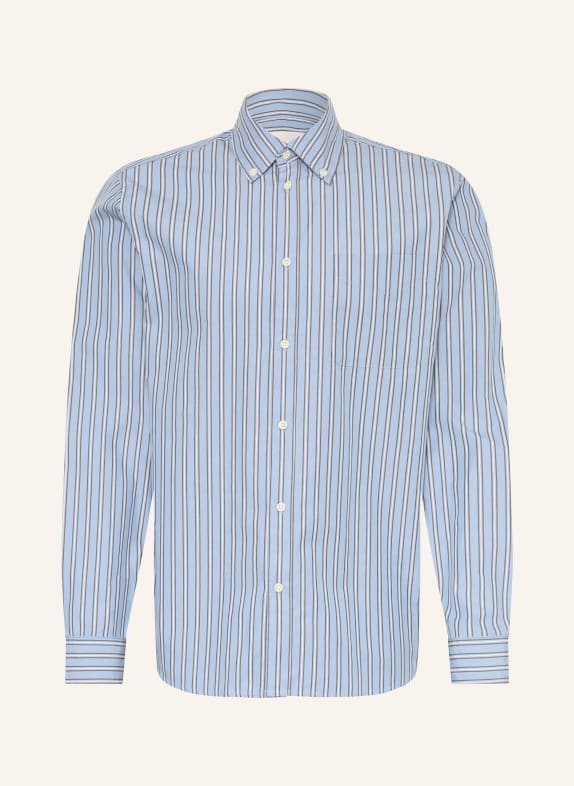 LES DEUX Hemd KENT Loose Fit HELLBLAU / DUNKELGRAU / WEISS