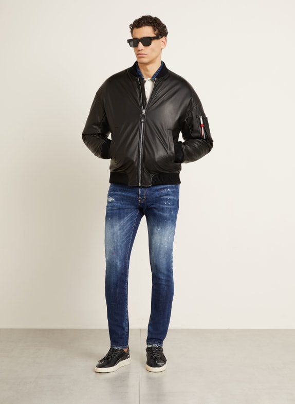 DSQUARED2 Jachetă de piele NEGRU