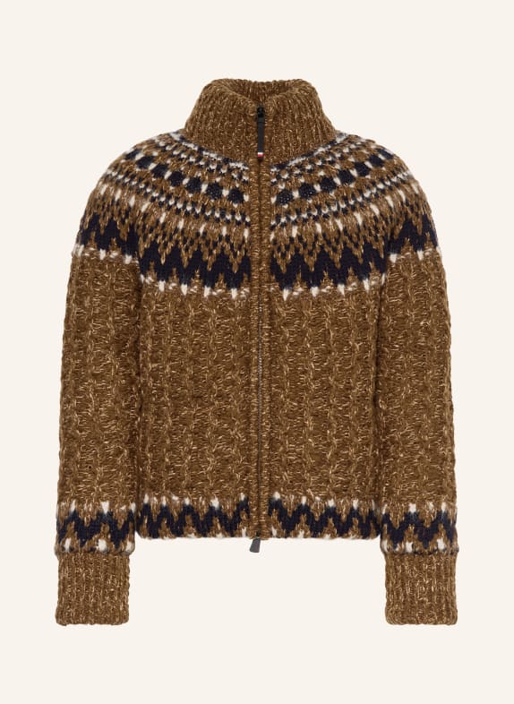 MONCLER GRENOBLE Daunenjacke BRAUN / DUNKELBLAU / WEISS