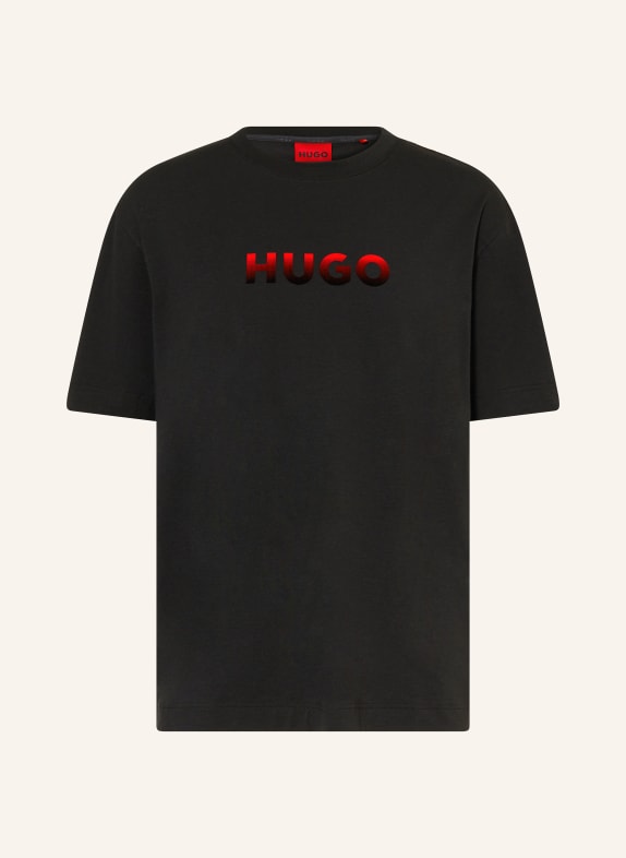 HUGO Schlafshirt RAY SCHWARZ / ROT
