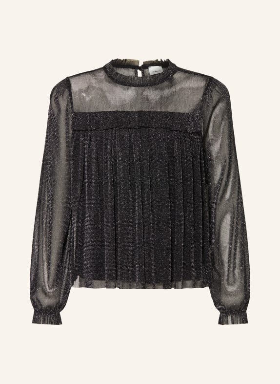 s.Oliver RED Blusenshirt mit Glitzergarn SCHWARZ / SILBER