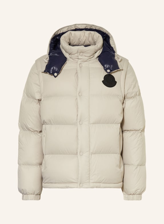MONCLER CYCLONE down jacket with detachable sleeves BEIGE