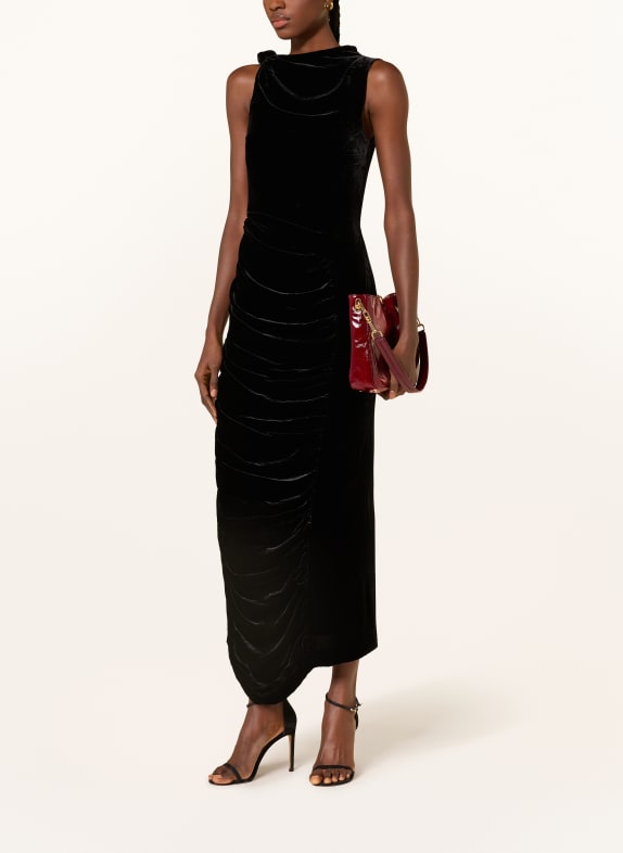 ROTATE Samtkleid SCHWARZ